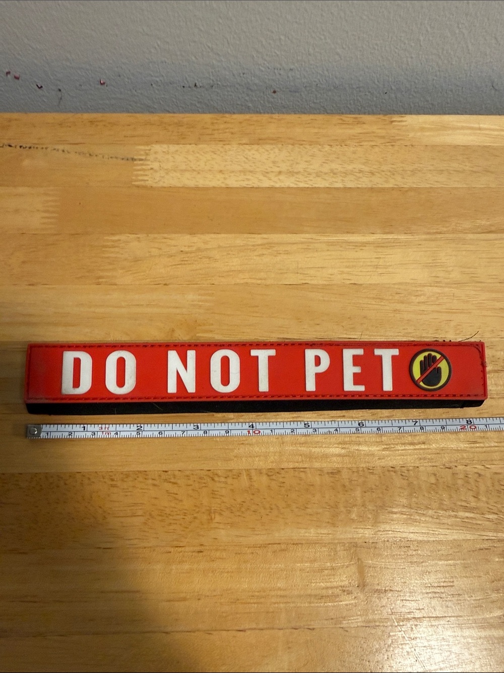 Do Not Pet Red Dog Collar Patch - Safety Reminder